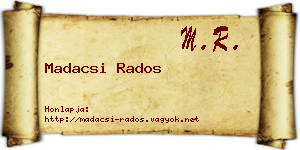 Madacsi Rados névjegykártya